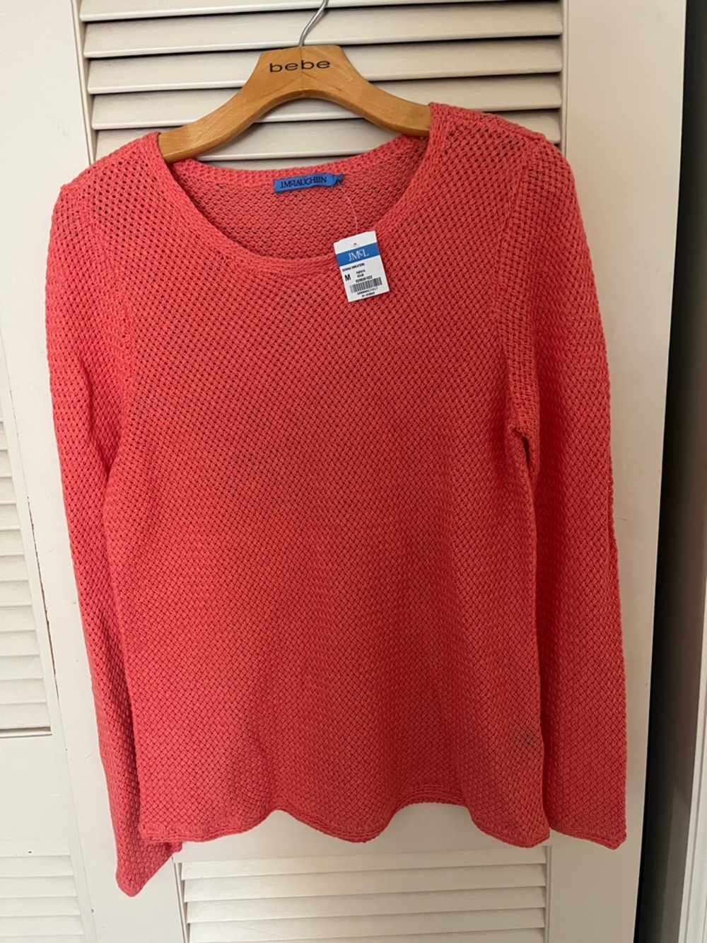 J. McLaughlin Coral cotton Knit Crewneck Sweater- NWT M